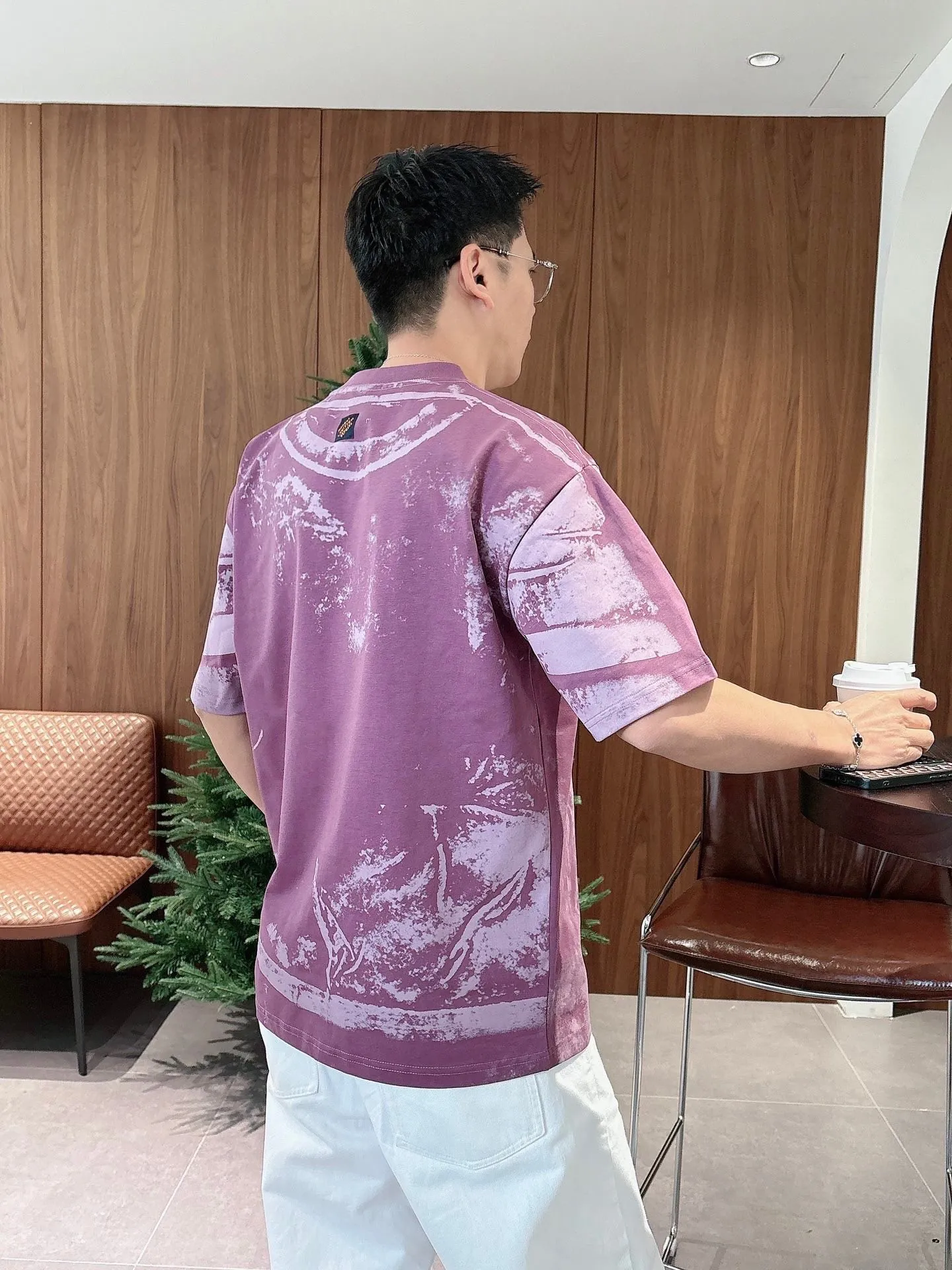 Louis Vuitton/Louis Vuitton optical illusion tie-dye printed short sleeves